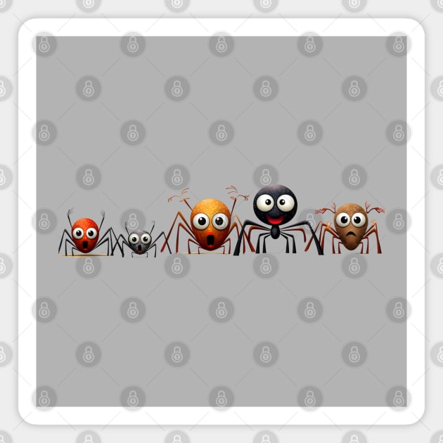 Spooky Halloween Spider Family Magnet by DivShot 